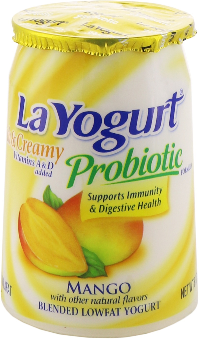 slide 1 of 1, La Yogurt Yogurt, Lowfat, Blended, Probiotic Formula, Mango, 6 oz