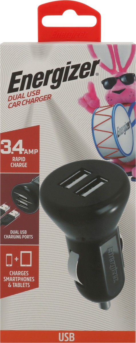 slide 8 of 9, Energizer 3.4 Amp Dual USB Car Charger 1 ea, 1 ct