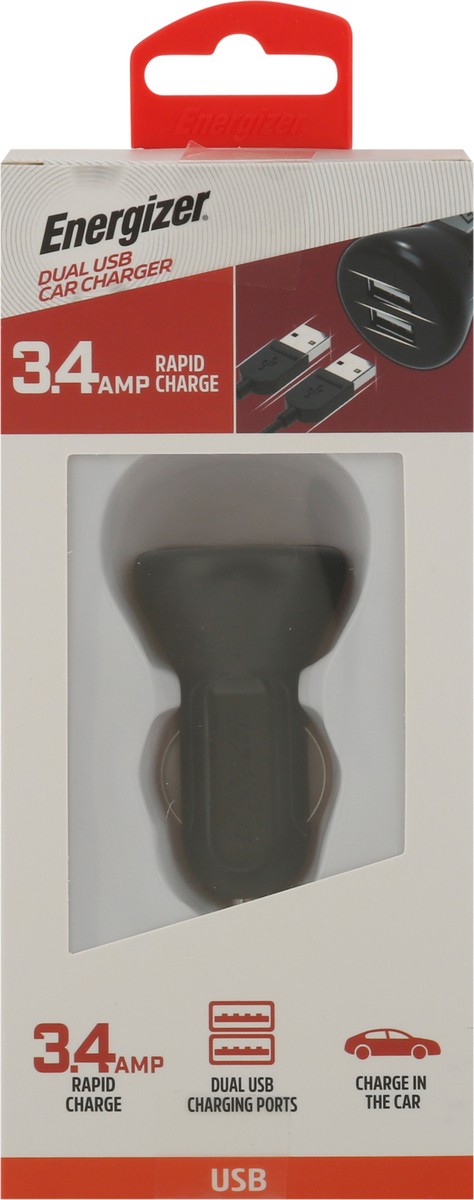 slide 2 of 9, Energizer 3.4 Amp Dual USB Car Charger 1 ea, 1 ct