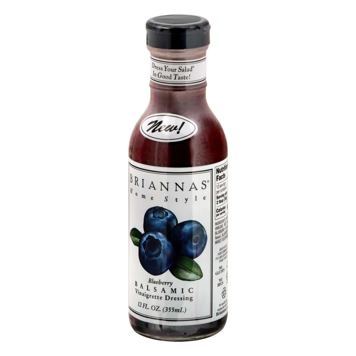 slide 4 of 9, BRIANNAS Home Style Blueberry Balsamic Vinaigrette Dressing 12 oz, 12 oz