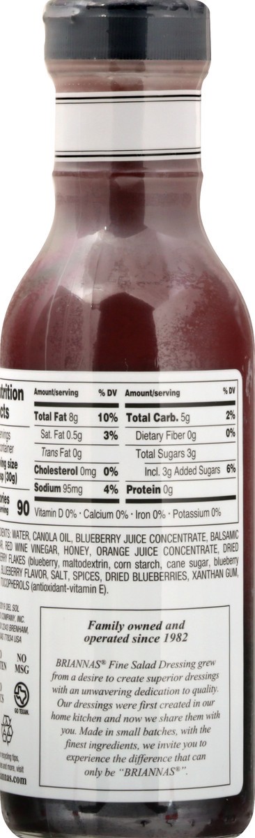 slide 5 of 9, BRIANNAS Home Style Blueberry Balsamic Vinaigrette Dressing 12 oz, 12 oz