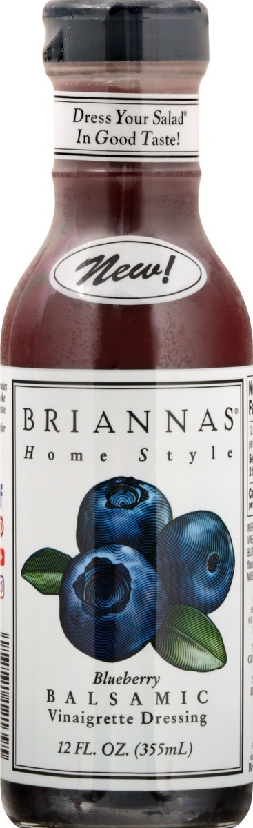 slide 2 of 9, BRIANNAS Home Style Blueberry Balsamic Vinaigrette Dressing 12 oz, 12 oz
