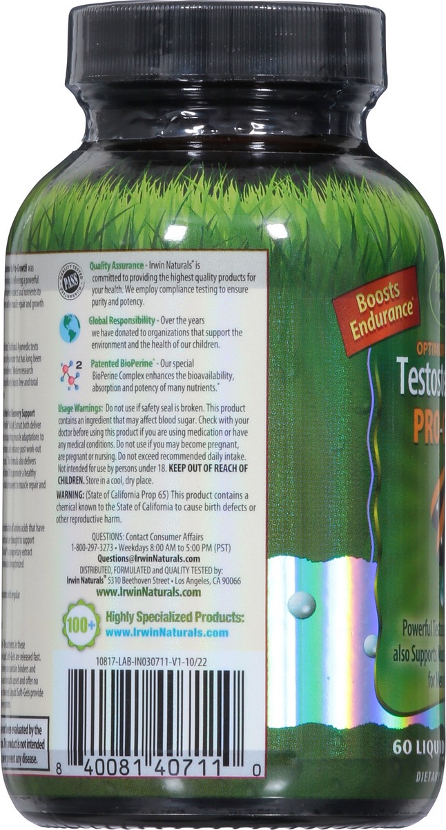 slide 8 of 14, Irwin Naturals Pro-Growth Optimum Strength Testosterone UP 60 Liquid Soft-Gels, 60 ct