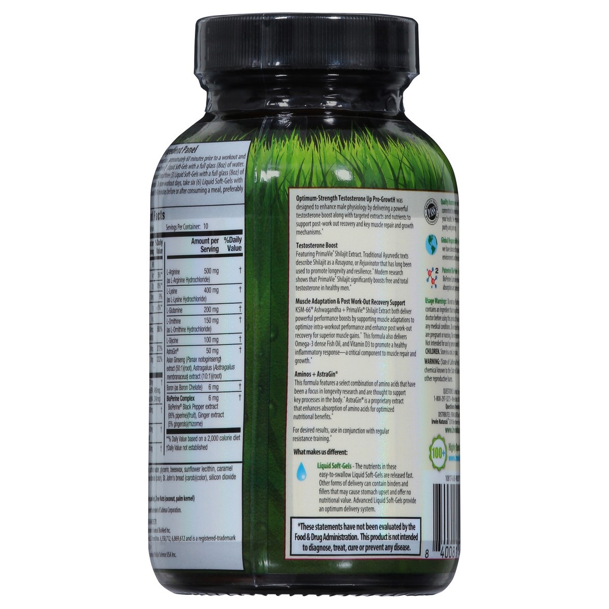 slide 11 of 14, Irwin Naturals Pro-Growth Optimum Strength Testosterone UP 60 Liquid Soft-Gels, 60 ct