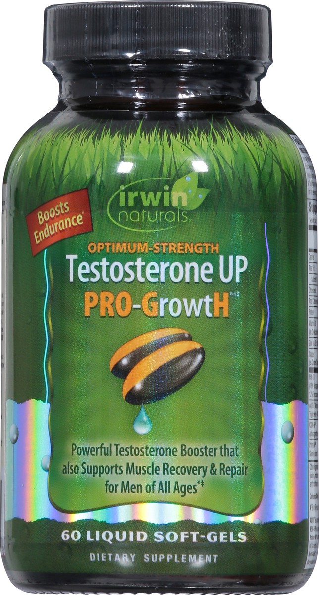 slide 10 of 14, Irwin Naturals Pro-Growth Optimum Strength Testosterone UP 60 Liquid Soft-Gels, 60 ct