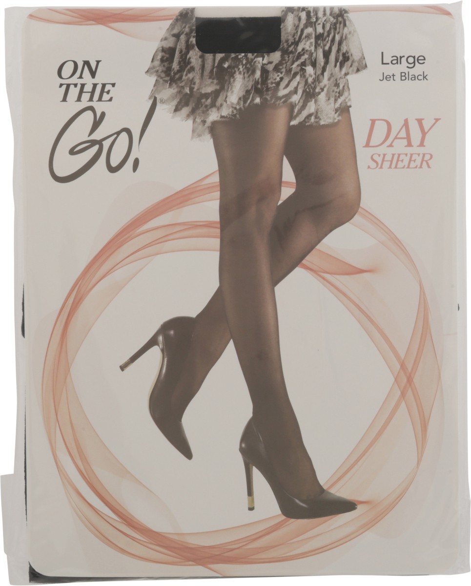 slide 8 of 12, On The Go Hosiery Day Sheer Jet Black 1 Count, 1 ct