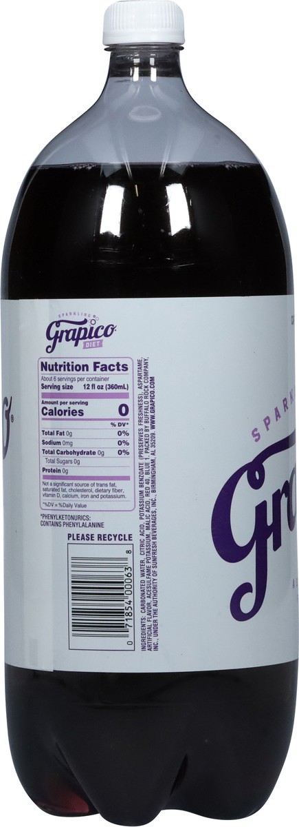 slide 7 of 9, Grapico Diet Grape Soda Bottle - 2 liter, 2 liter