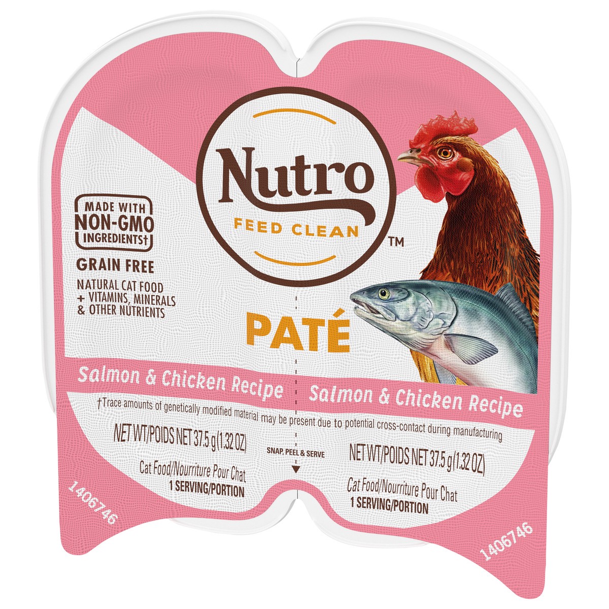 slide 2 of 5, Nutro Feed Clean Pate Grain Free Salmon & Chicken Recipe Cat Food 2 - 1.3 oz Tubs, 2 ct