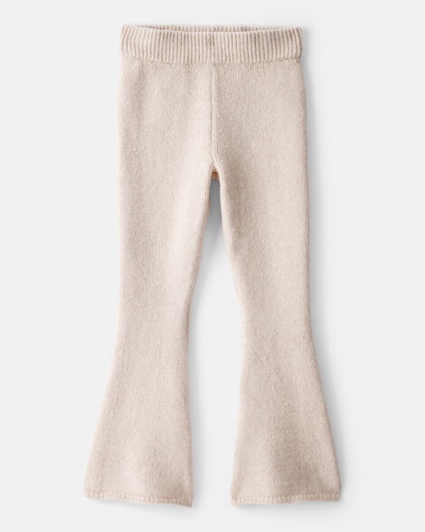 slide 1 of 3, Oshkosh Girls Flare Sweater Knit Pants - Ivory Beige 5, 1 ct