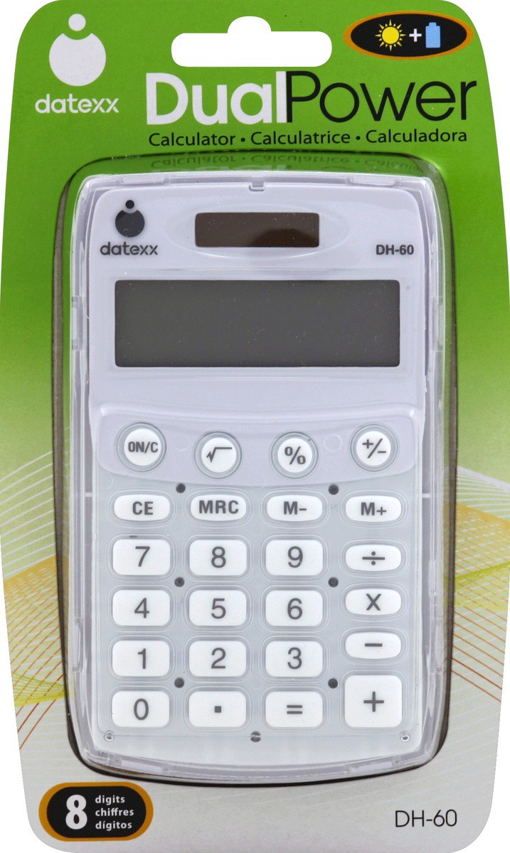 slide 2 of 2, Datexx Ecocalc Earth Friendly 8 digit Calculator, 1 ct