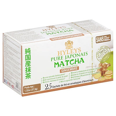 slide 1 of 1, Hyleys Japanese Pure Matcha Ginger Tea Bags, 25 ct