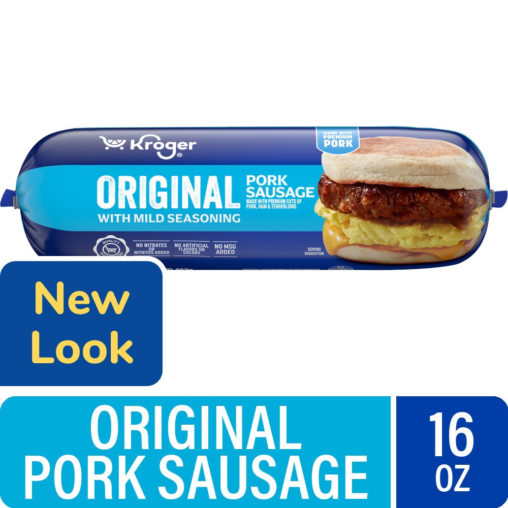slide 1 of 3, Kroger Mild Pork Sausage Roll, 16 oz