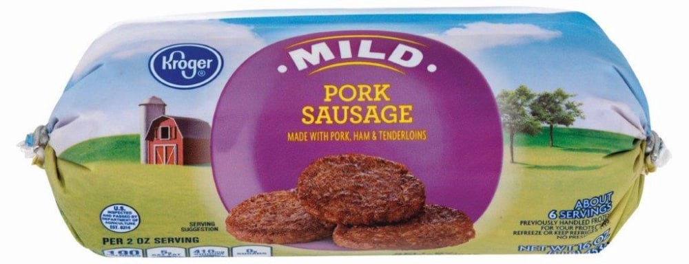 slide 1 of 2, Kroger Mild Pork Sausage Roll, 16 oz