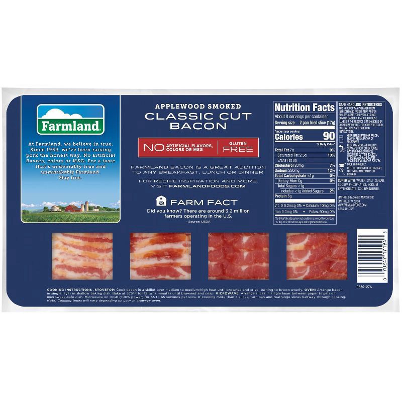 slide 2 of 4, Farmland Applewood Smoked Bacon - 16oz, 16 oz
