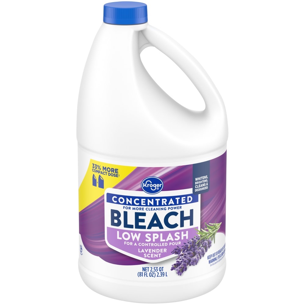 slide 1 of 1, Kroger Low Splash Lavender Scent Concentrated Bleach, 81 fl oz
