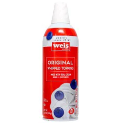 Weis Quality Light Sweetened  Real Cream Aerosol Whipped Topping