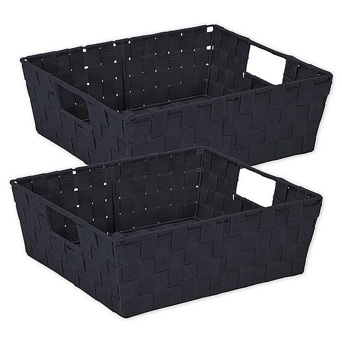 slide 1 of 3, Simplify Storage Shelf Tote - Black, 2 ct