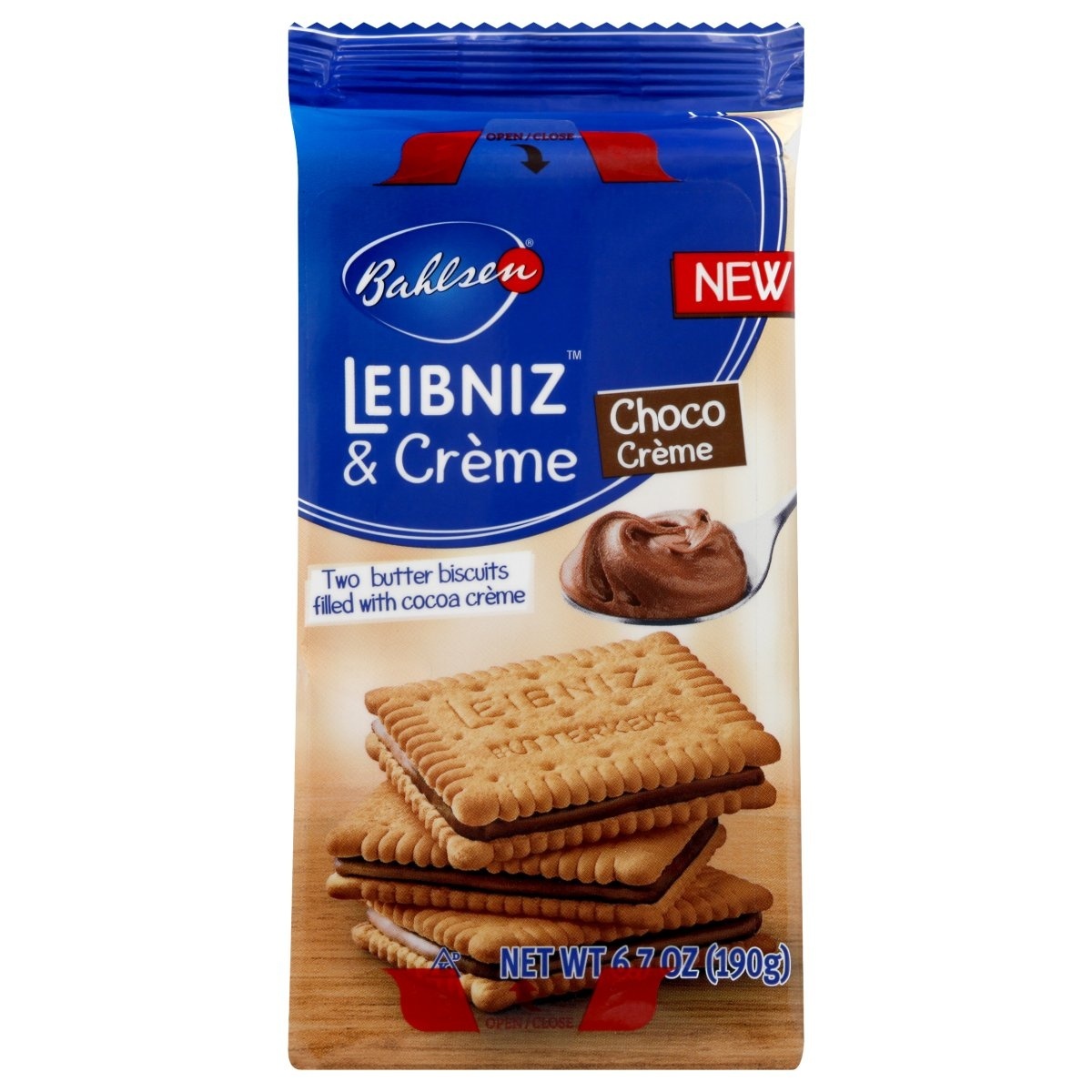 slide 1 of 1, Bahlsen Leibniz & Creme, Choco Creme, 6.7 oz