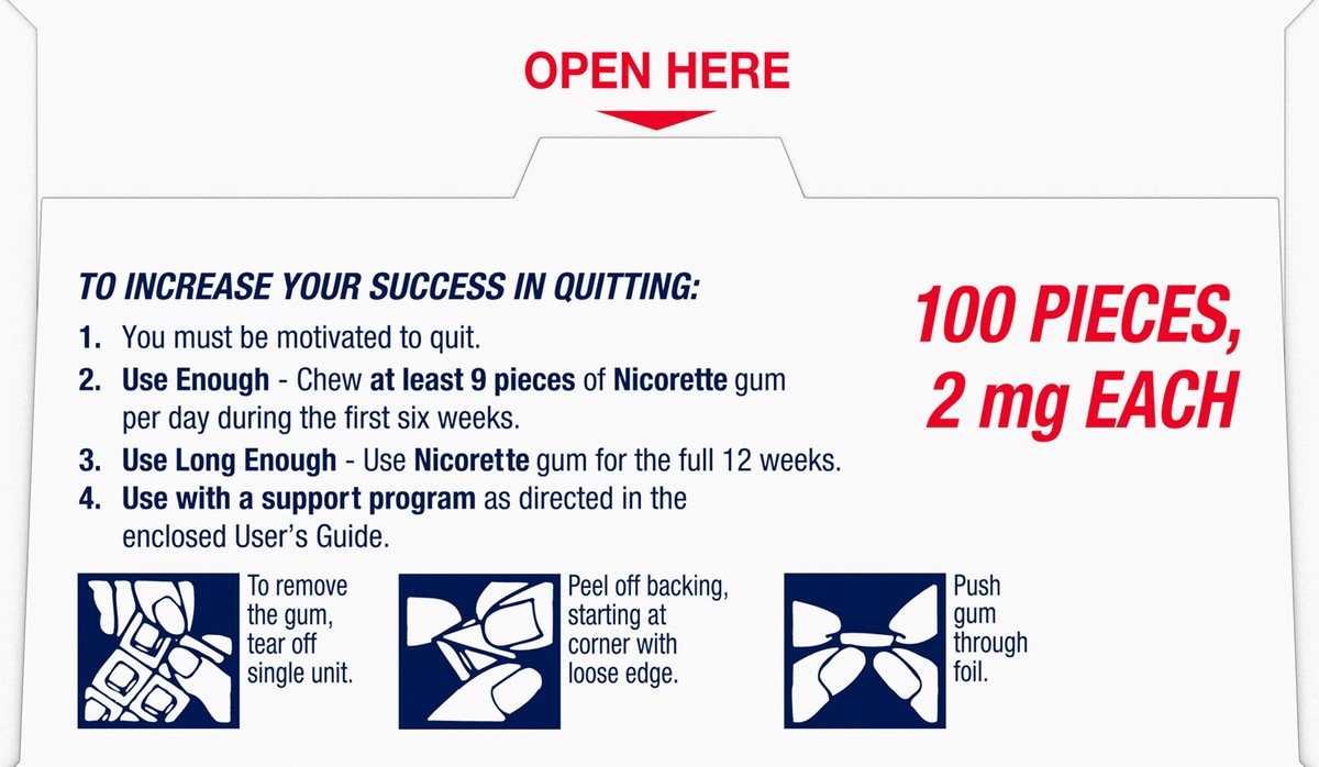 slide 3 of 9, Nicorette Nicotine Gum to Help Stop Smoking, 2 mg, Cinnamon Surge Flavor - 100 Count, 