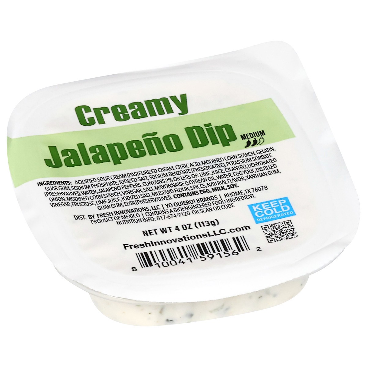 slide 2 of 13, ¡Yo Quiero! Medium Creamy Jalapeno Dip 4 oz, 4 oz