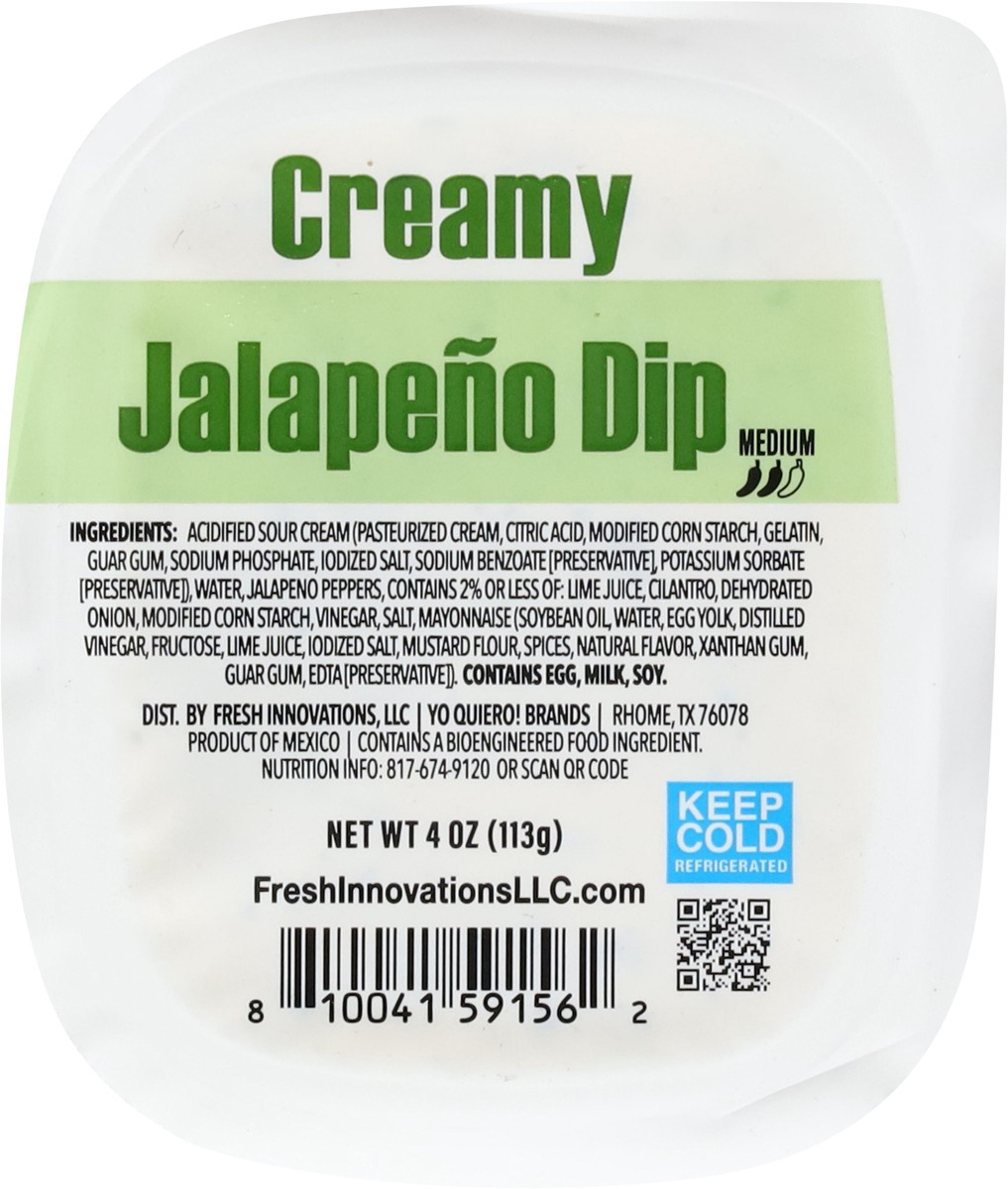 slide 13 of 13, ¡Yo Quiero! Medium Creamy Jalapeno Dip 4 oz, 4 oz