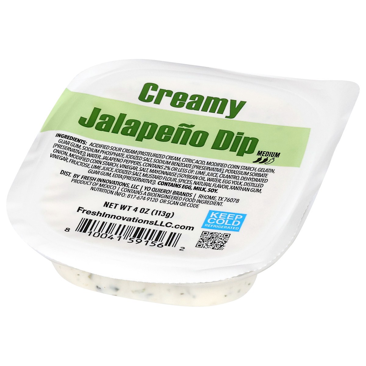 slide 11 of 13, ¡Yo Quiero! Medium Creamy Jalapeno Dip 4 oz, 4 oz