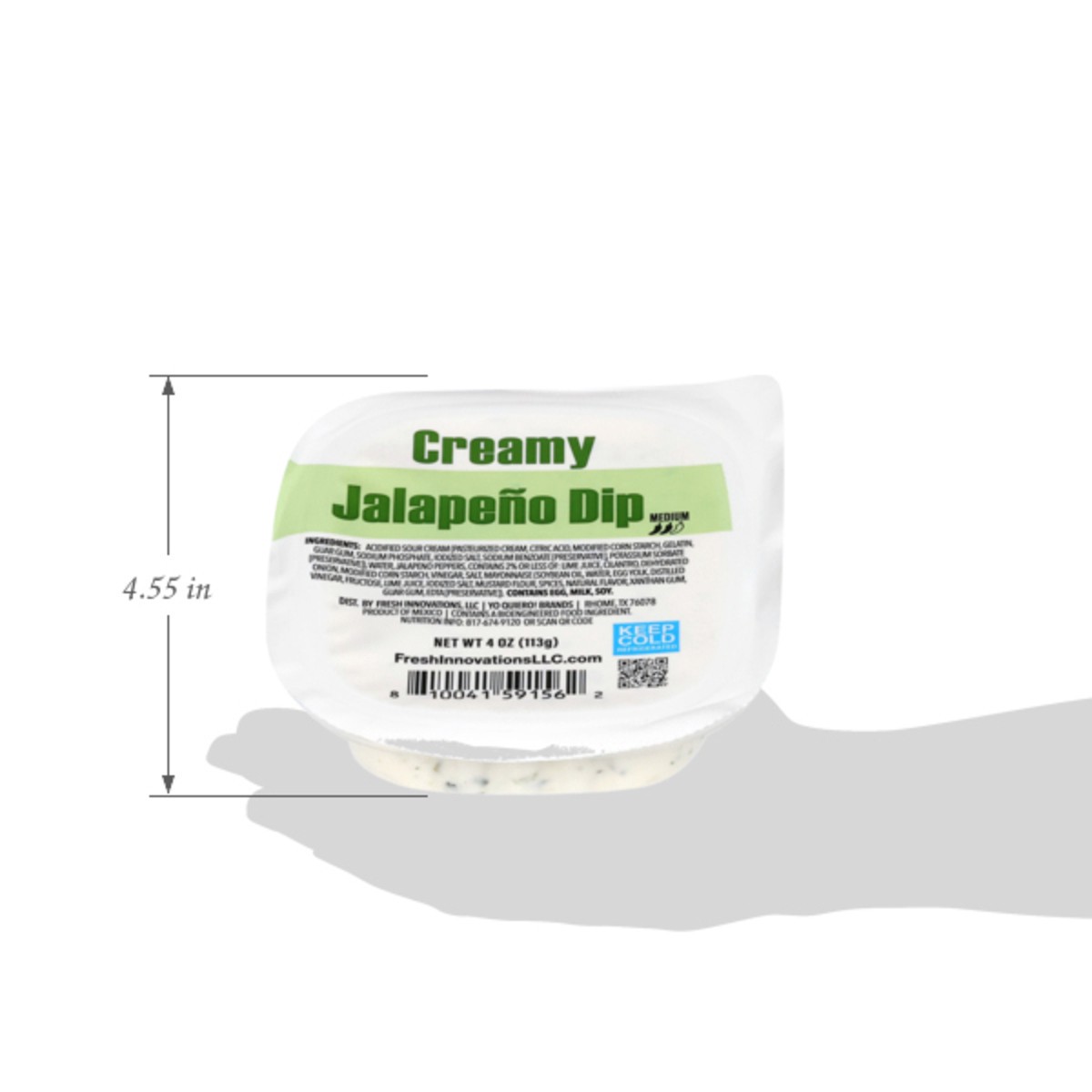 slide 12 of 13, ¡Yo Quiero! Medium Creamy Jalapeno Dip 4 oz, 4 oz