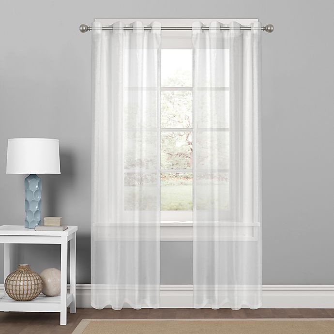 slide 1 of 2, Colordrift Sparkle Sheer Grommet Top Window Curtain Panel - White, 84 in