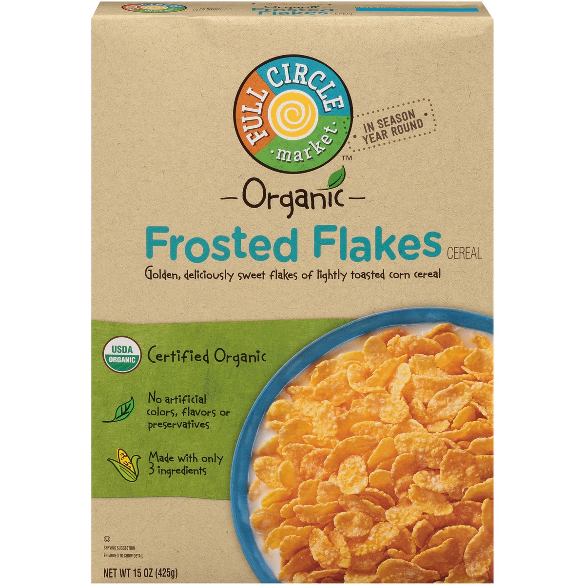 slide 1 of 9, Full Circle Market Frosted Flakes Cereal, 15 oz