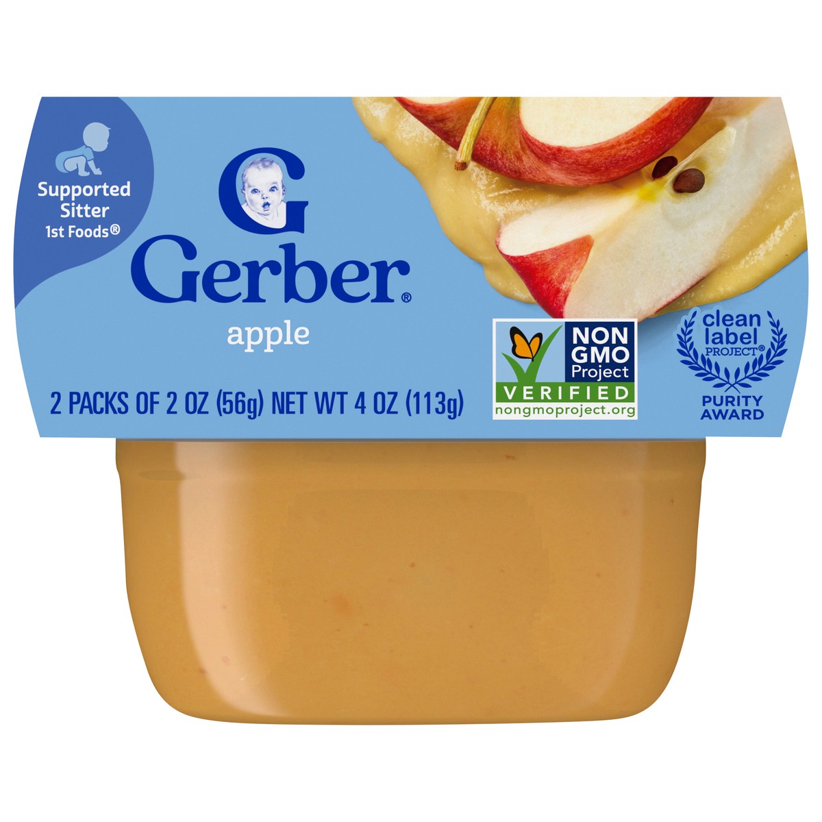 slide 1 of 5, Gerber 1st Foods Baby Food Apple Puree, 4 oz