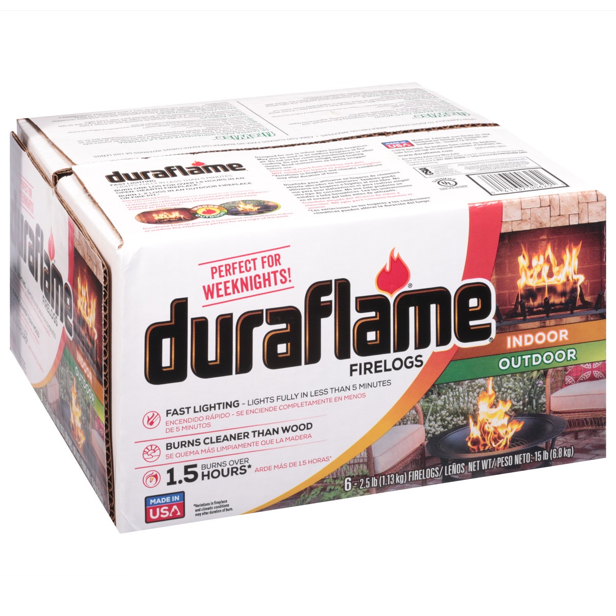 slide 2 of 9, Duraflame Indoor/Outdoor Firelogs 6 - 2.5 lb Firelogs, 6 ct