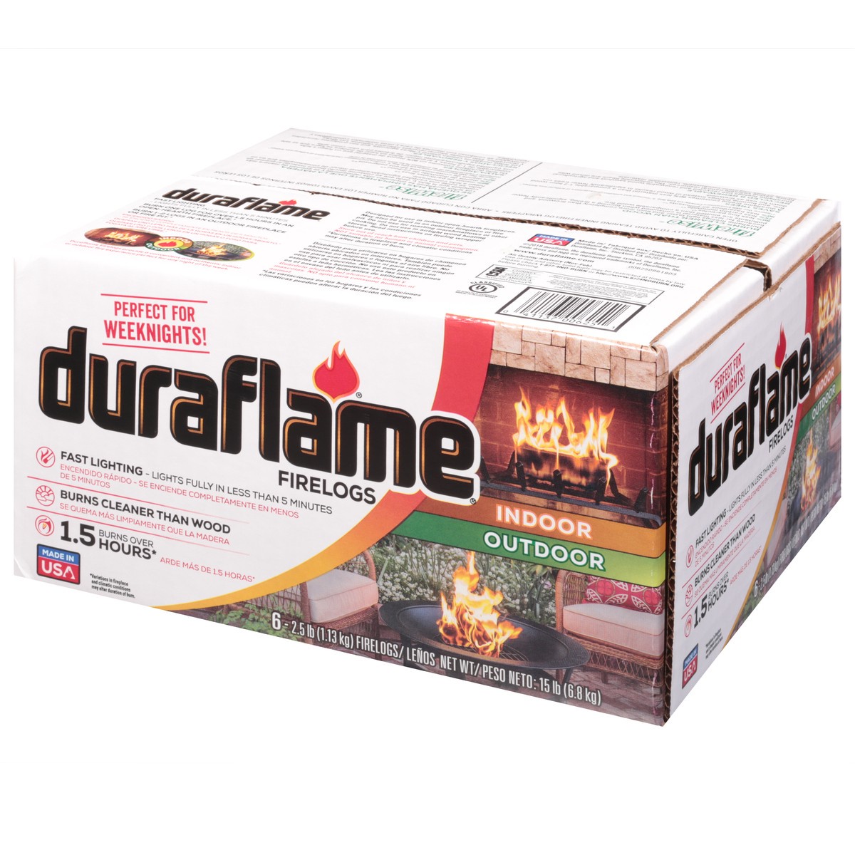 slide 3 of 9, Duraflame Indoor/Outdoor Firelogs 6 - 2.5 lb Firelogs, 6 ct