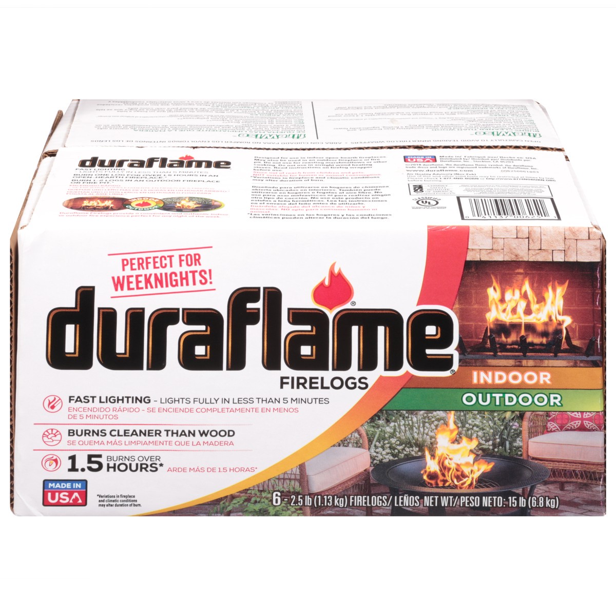 slide 1 of 9, Duraflame Indoor/Outdoor Firelogs 6 - 2.5 lb Firelogs, 6 ct