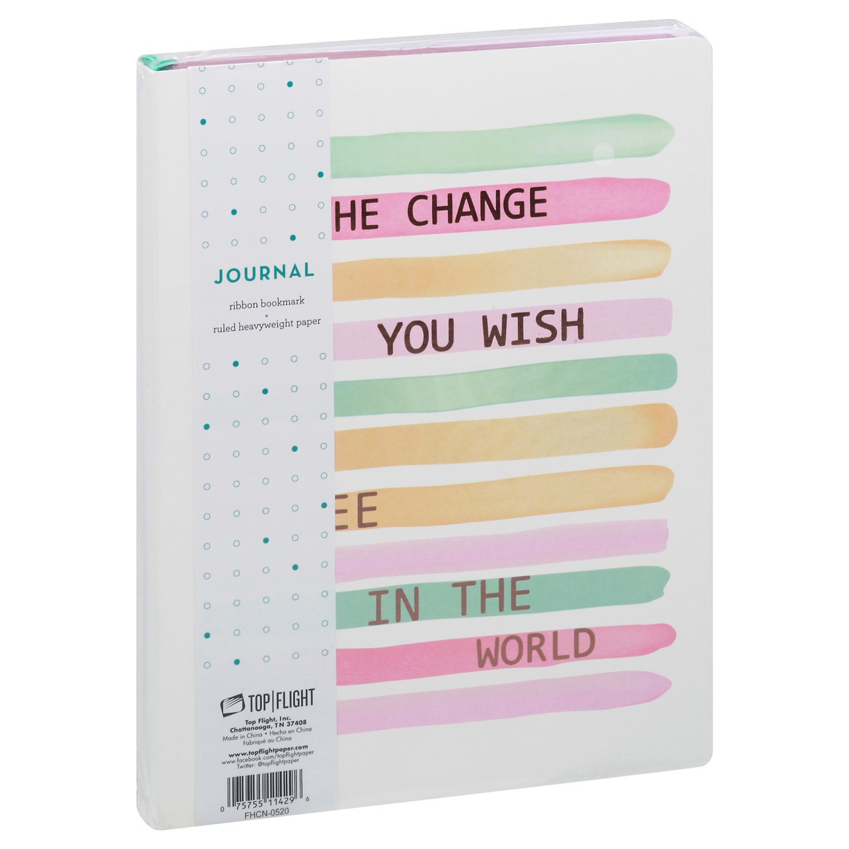 slide 2 of 8, Top Flight Be The Change Soft Cover Journal, 120 ct