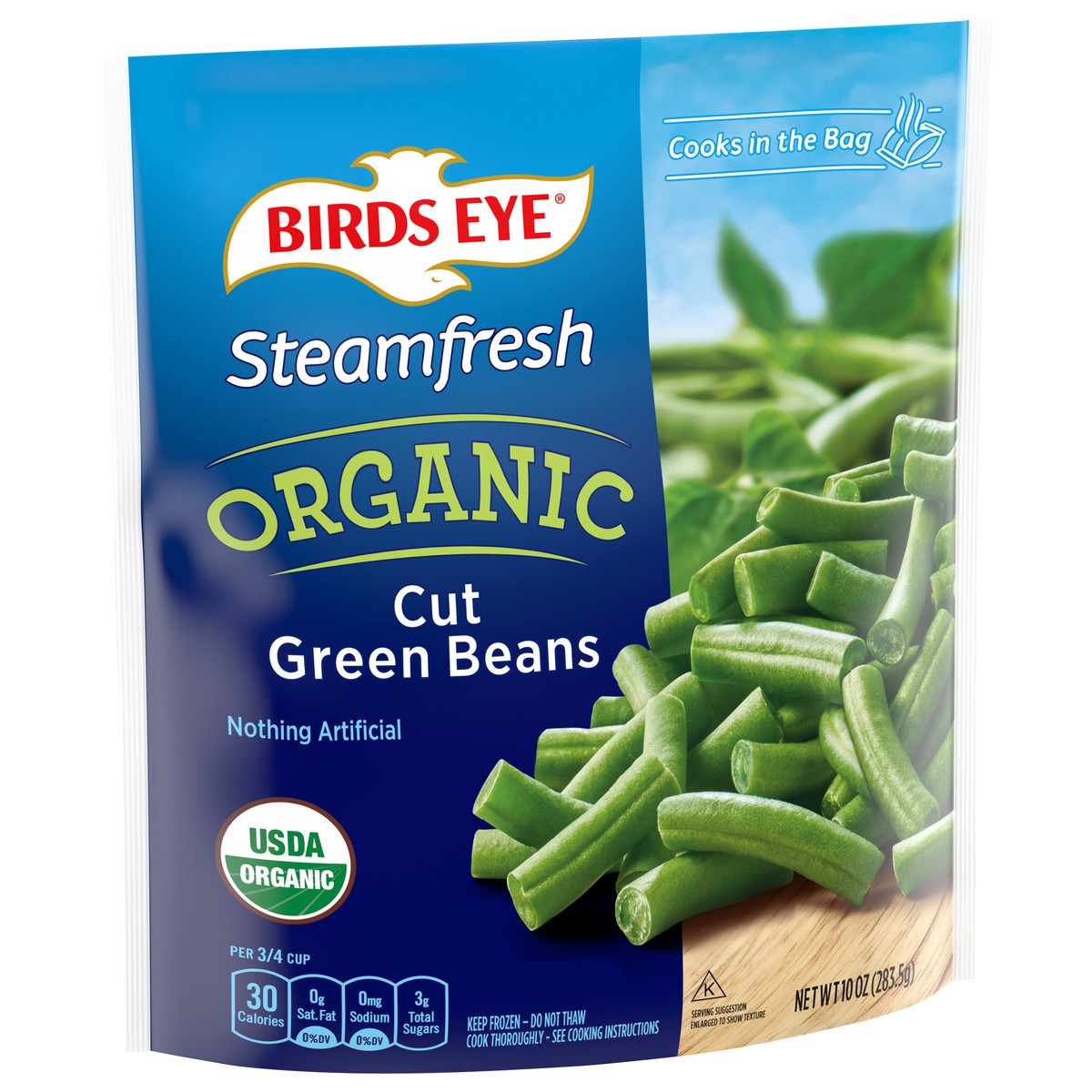 slide 2 of 11, Birds Eye Steamfresh Organic Cut Green Beans, 10 oz