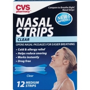 slide 1 of 1, CVS Health Medium Clear Nasal Strips, 12 ct