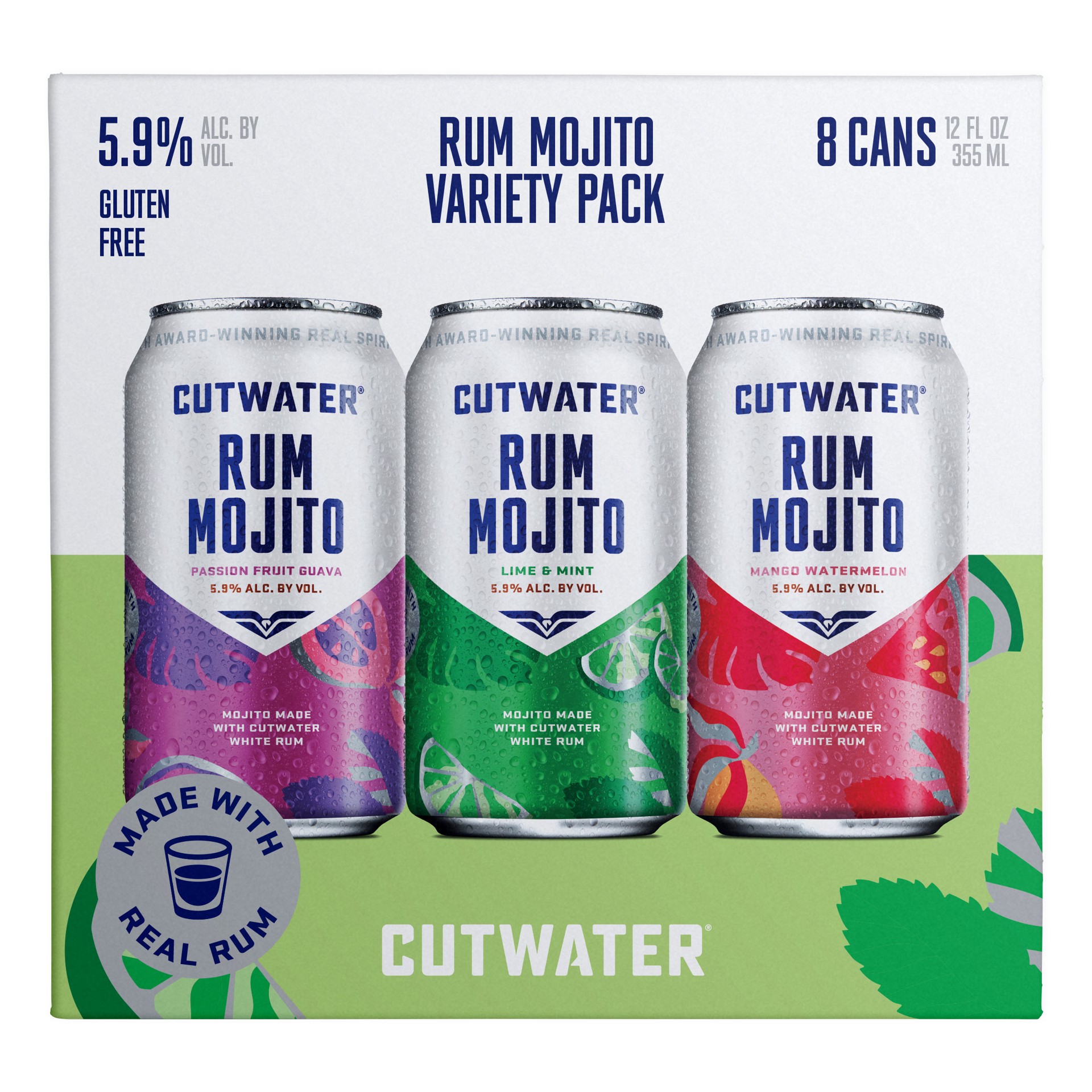 slide 2 of 3, Cutwater Spirits Mojito Mixed Pack, 8 Pack, 12 fl oz, 8 PK