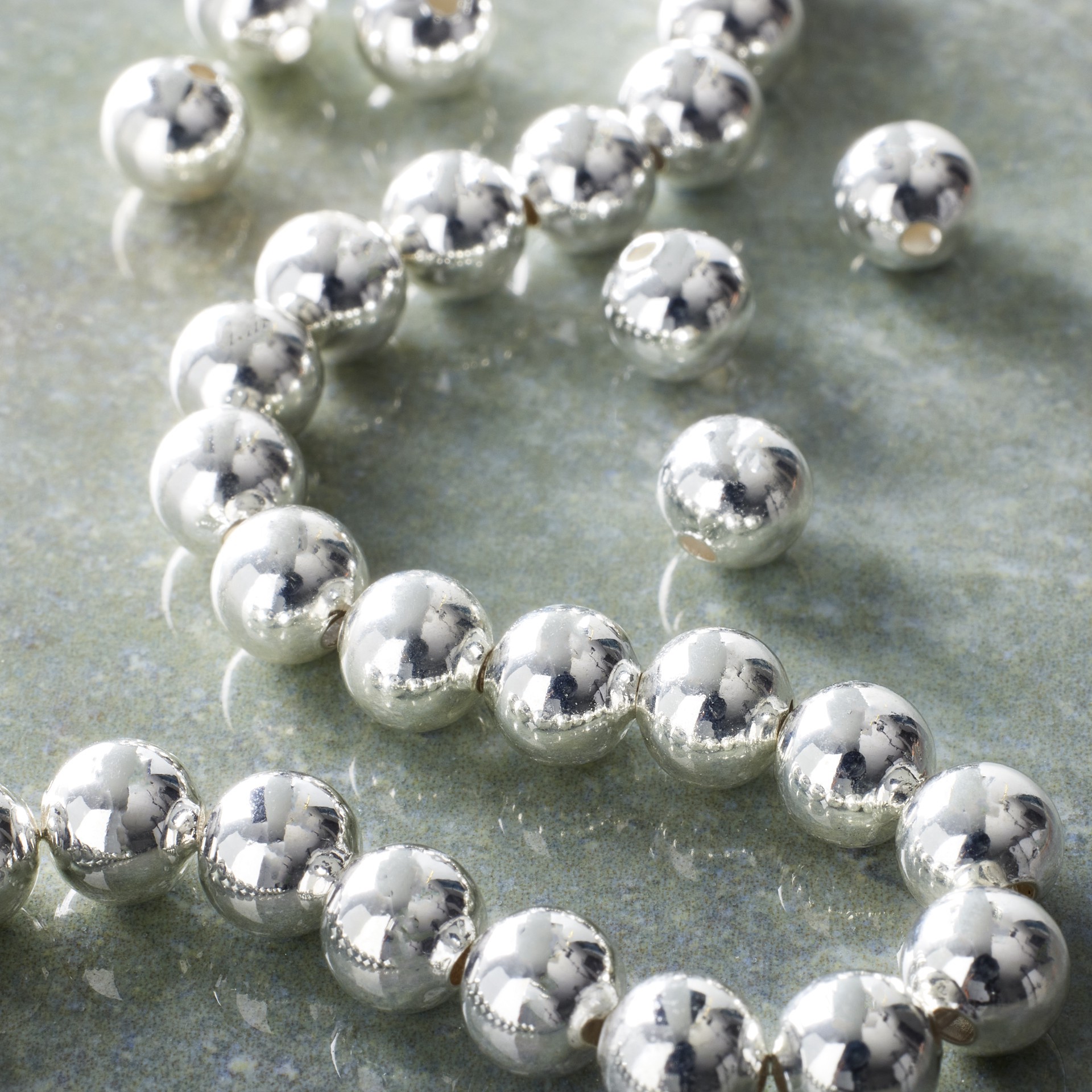 slide 2 of 3, Sterling Silver-Plated Round Beads By Bead Landing, 6 mm