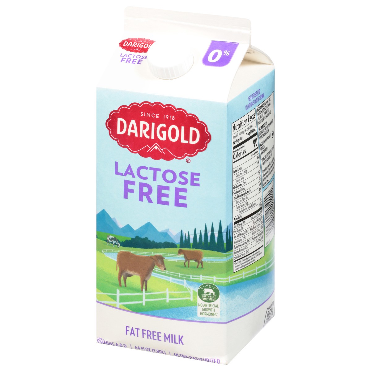 slide 6 of 13, Darigold Lactose Free Fat Free Milk 64 fl oz, 64 fl oz