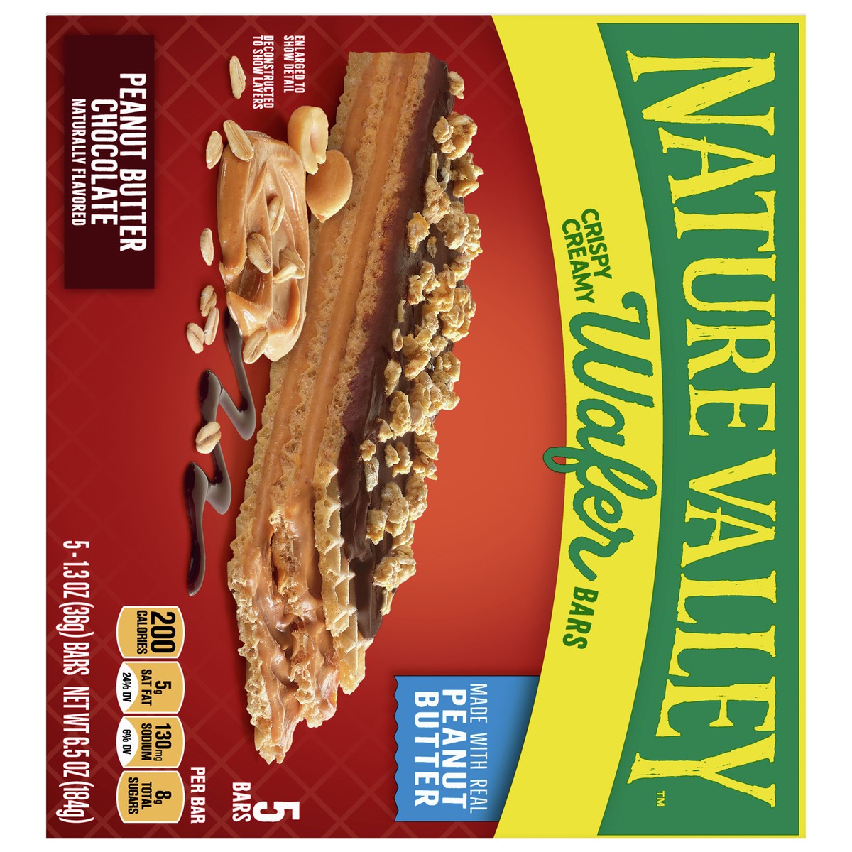 slide 2 of 15, Nature Valley Wafer Bars, Peanut Butter Chocolate, 5 Bars, 6.5 OZ, 5 ct