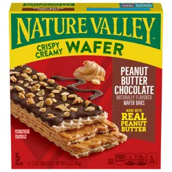 Nature Valley Wafer Bars, Peanut Butter Chocolate, 5 Bars, 6.5 OZ