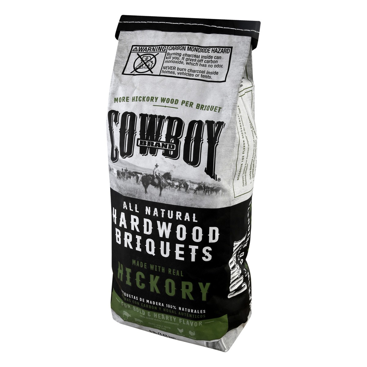 slide 3 of 11, Cowboy Charcoal Hickory Hardwood Briquets 8 lb, 8 lb