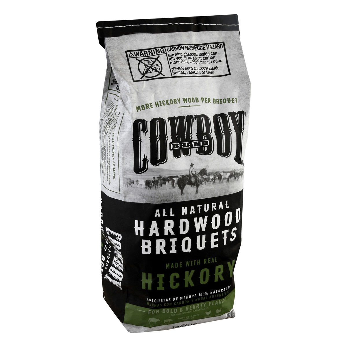 slide 6 of 11, Cowboy Charcoal Hickory Hardwood Briquets 8 lb, 8 lb