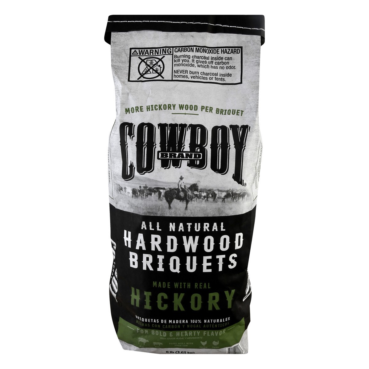 slide 1 of 11, Cowboy Charcoal Hickory Hardwood Briquets 8 lb, 8 lb