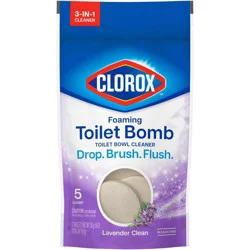 Clorox Foaming Toilet Bomb Toilet Bowl Cleaner, Bleach Free, Lavender Clean