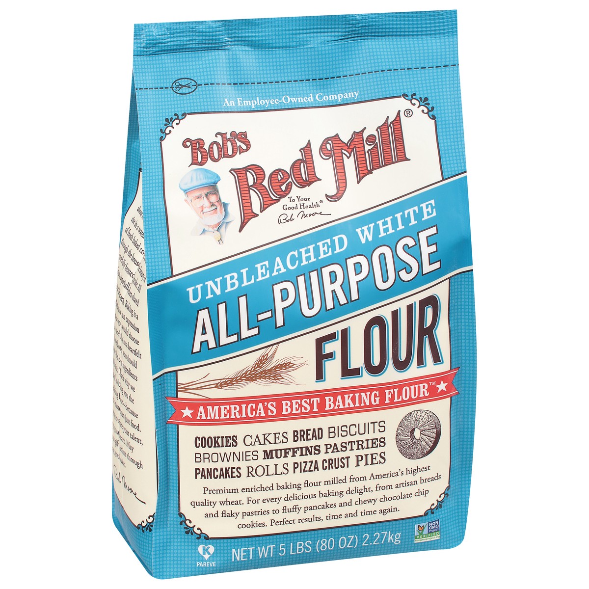 slide 2 of 9, Bob's Red Mill All-Purpose White Unbleached Flour 5 lb, 5 lb