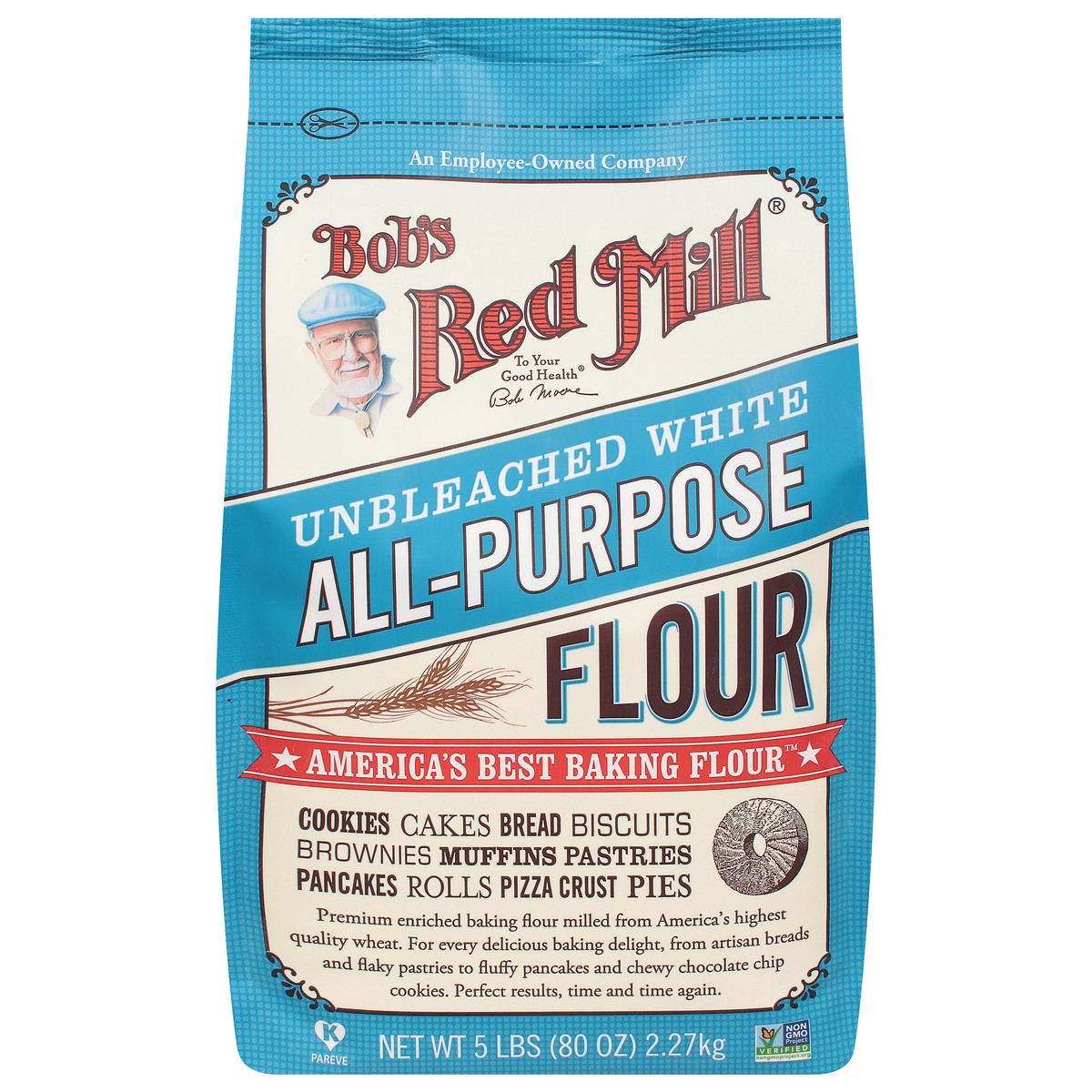 slide 1 of 9, Bob's Red Mill All-Purpose White Unbleached Flour 5 lb, 5 lb