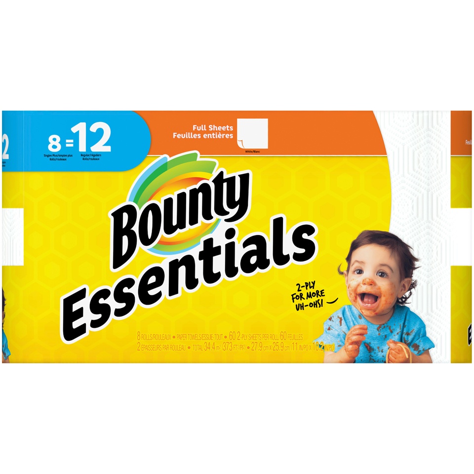 slide 2 of 4, Bounty Essentials 8 Giant Roll, 8 ct