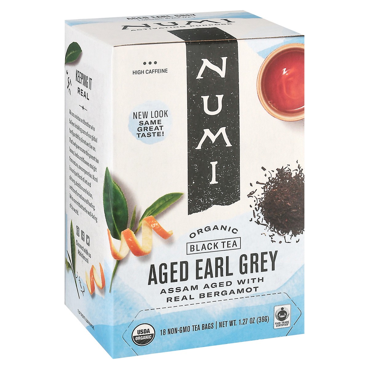 slide 5 of 9, Numi Organic Aged Earl Grey Black Tea Bags 18 ea, 18 ct