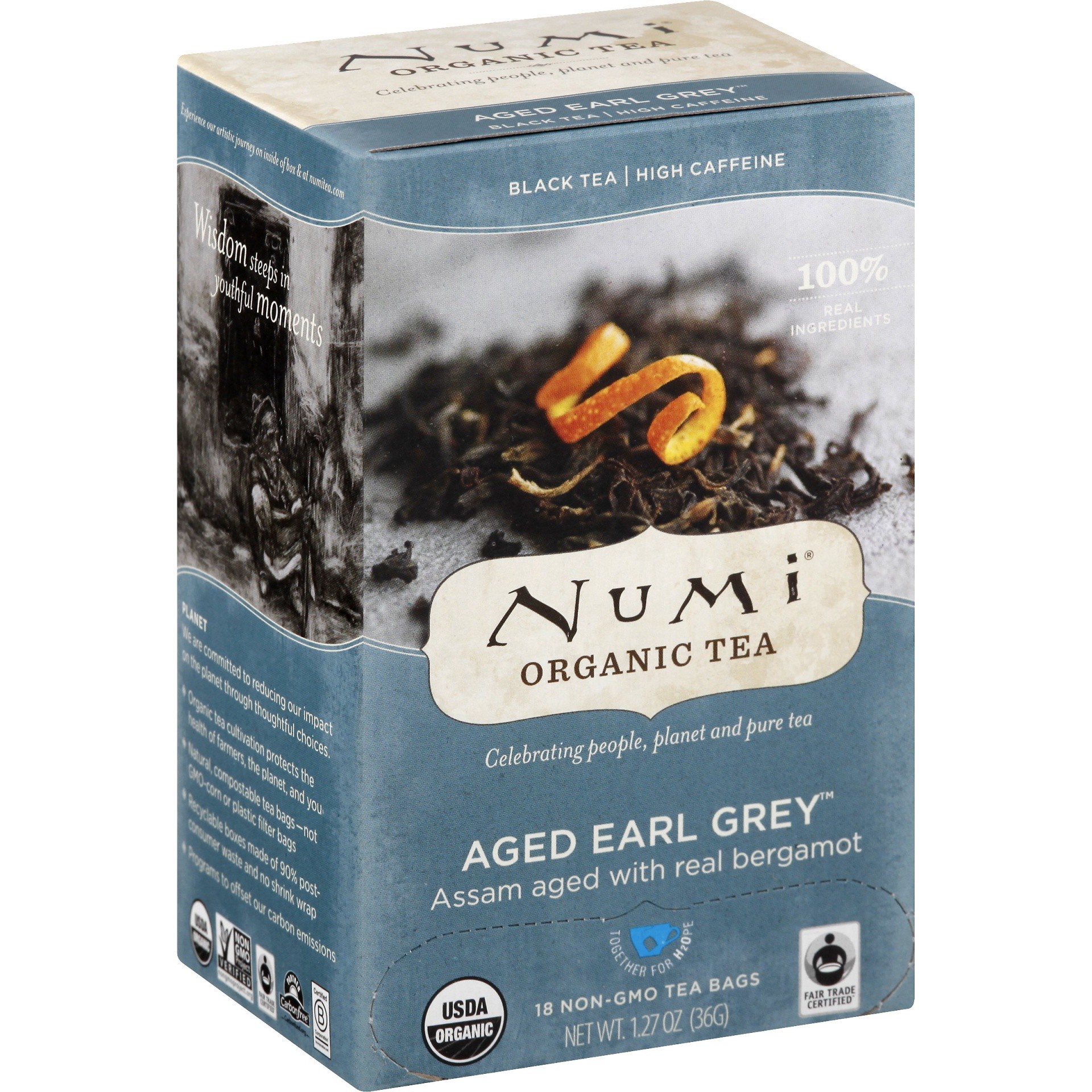 slide 1 of 9, Numi Organic Aged Earl Grey Black Tea Bags 18 ea, 18 ct